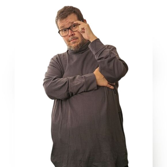 Shaquille O'Neal Drop Needle Big and Tall Men's Mock Neck Long Sleeve 3XLT - Picture 6 of 6